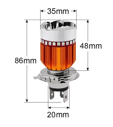 LED крушка за мотор H4 Голд боди