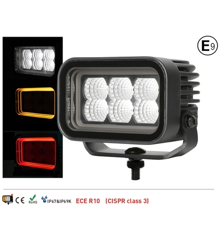 42W LED Халоген Бял, Разпръсната светлина с жълта и червена DRL светлина 12V-24V