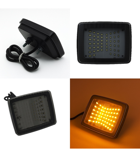 LED оранжев сигнален габарит с 70 диода, 12-24V, опушен