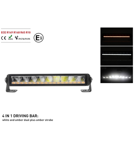 35.5 см Висококачествен 4 в 1 Led Bar Лед Бар Диоден Прожектор DRL с бяла габаритна светлина и оранжева аварийна блиц 50W 2100LM
