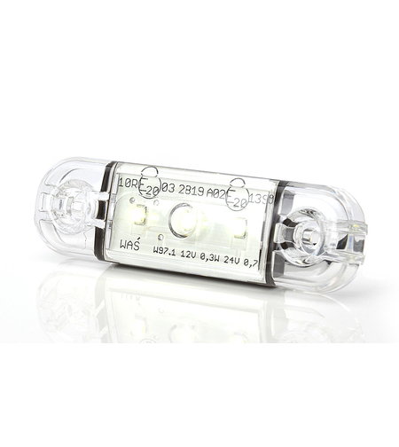 LED Светодиоден Габарит, Маркер, Токос, Бял, Е-Mark, 3 LED, 12V-24V, 8,4 см