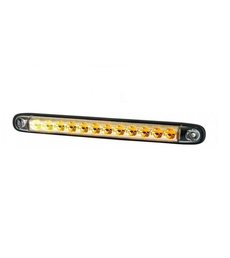 26см LED Лед Динамичен Бягащ Мигач, Жълта Светлина, 12V - 24V, E-Mark, 12 Диода,
