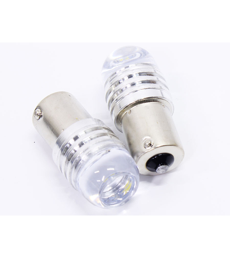Комплект от 2 броя LED Лед Диодни Блиц Мигащи Крушки За Габарит P21W 1156 BA15S 12V с 9 Леда Бяла Светлина