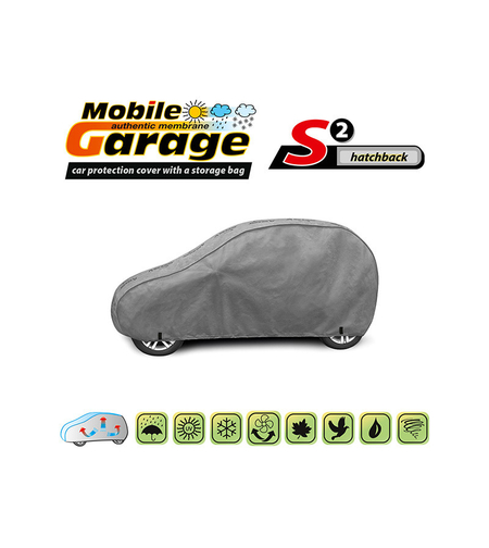 Висококачествено Покривало Kegel серия Mobile Garage размер S2 за хечбек 320-332см x 125-135см, сиво