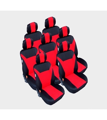 Калъфи тапицерия за VW Touran, Sharan, Ford Galaxy, Citroen C8, Peugeot 307SW, Citroen C4 Grand Picasso, Peugeot 806, 807, Червен цвят