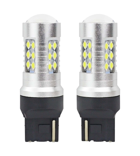 Комплект от 2бр. LED Лед Диодни крушки T20 W21W Canbus 3030 24SMD 12V-24V бяла светлина