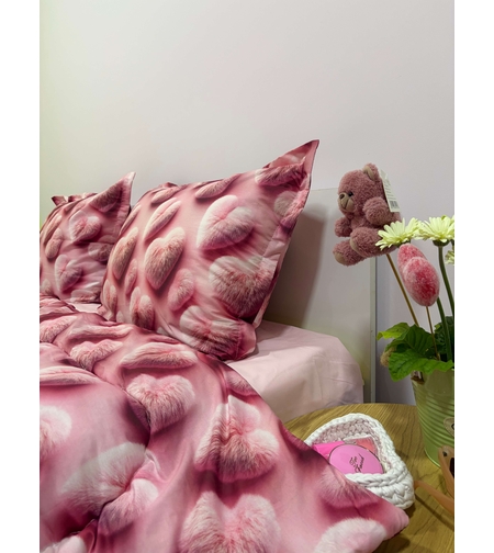 Спален комплект „Пухкави сърца“ – 5D ефект