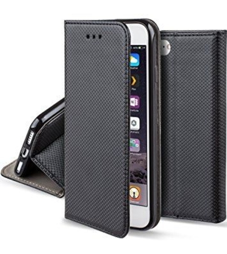 Кожен калъф Flip Book Smart за IPhone 7/8/SE 2020/SE 2022, Черен