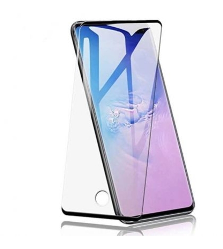 5D Стъклен протектор с изрез за пръстов отпечатък Hard Glass Full Glue Cover за Samsung G985 Galaxy S20 Plus, Черен