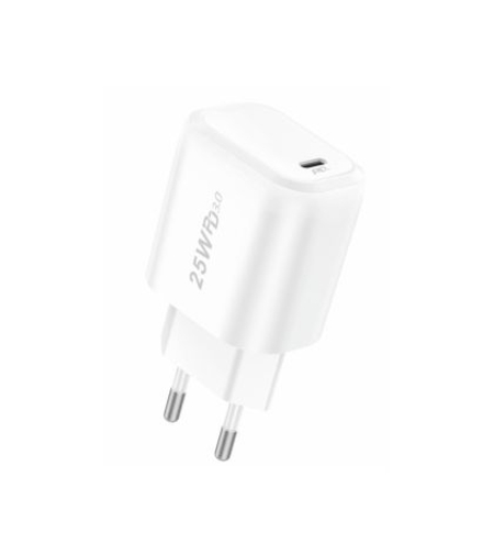 Зарядно адаптер Foneng, EU40, Type C, PD 25W QC 3.0 3A, Бързо зареждане, Бяло