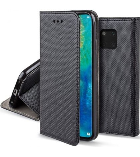 Кожен калъф Flip Book Smart за Huawei Mate 20 Pro, Черен