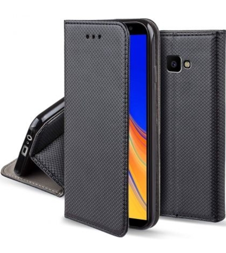 Кожен калъф Flip Book Smart за Samsung J415 Galaxy J4 Plus 2018, Черен