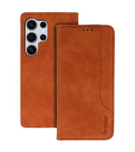 Калъф Flip Book Wonder Prime, за Samsung Galaxy S23 Ultra, Кафяв