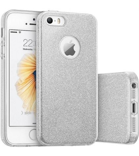 Силиконов гръб Emily Shining за IPhone 5/5S/SE, Сребрист