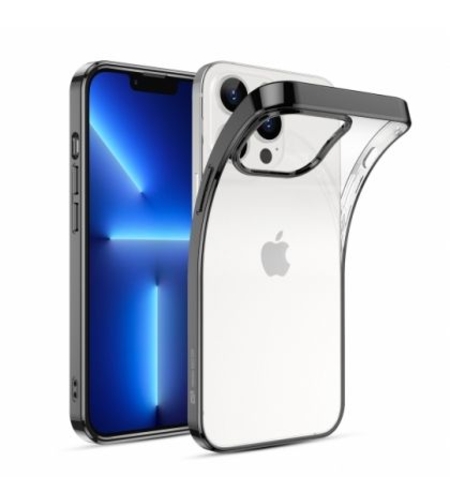 Силиконов кейс ESR Project Zero, Черна рамка, за IPhone 13 Pro Max, Прозрачен