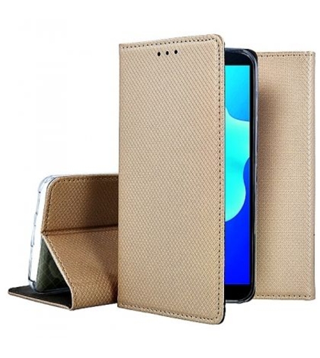 Кожен калъф Flip Book Smart за Huawei Y6 2018, Златен