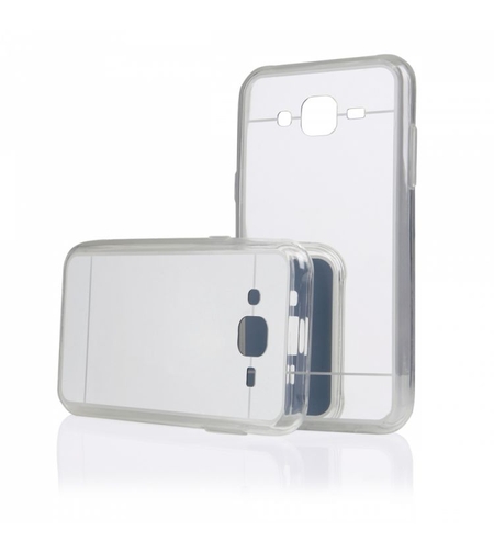 Луксозен силиконов калъф Mirror с огледален ефект в сребристо за Samsung J500 Galaxy J5