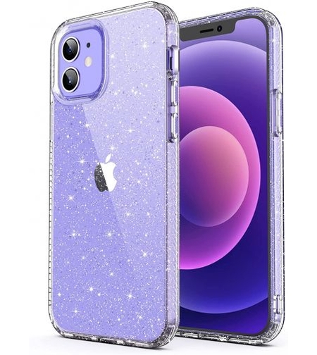 Силиконов блестящ гръб Lily Crystal Glitter за IPhone 13, Прозрачен