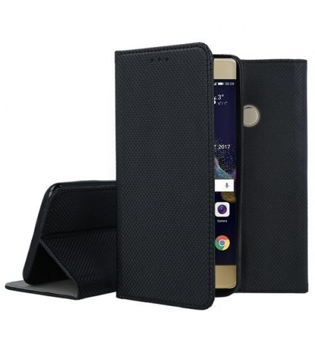 Кожен калъф Flip Book Smart за Huawei P Smart, Черен