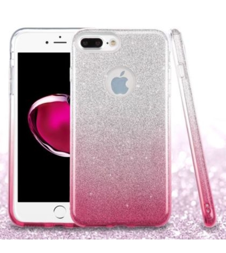 Силиконов гръб Emily Shining за IPhone 7/8, Преливащо розов
