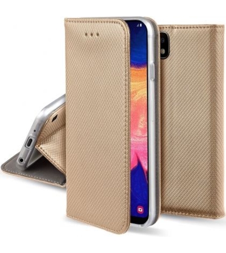 Кожен калъф Flip Book Smart за Samsung A105/M105 Galaxy A10/M10, Златен