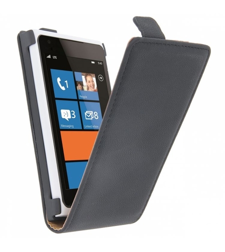 Кожен Flip калъф за Nokia Lumia 900 С БЕЗПЛАТЕН ПРОТЕКТОР ЗА ДИСПЛЕЙ