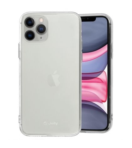Силиконов кейс Jelly за IPhone 11 Pro Max, със силиконова защита около камерите, Прозрачен
