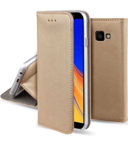 Кожен калъф Flip Book Smart за Samsung J415 Galaxy J4 Plus 2018, Златен