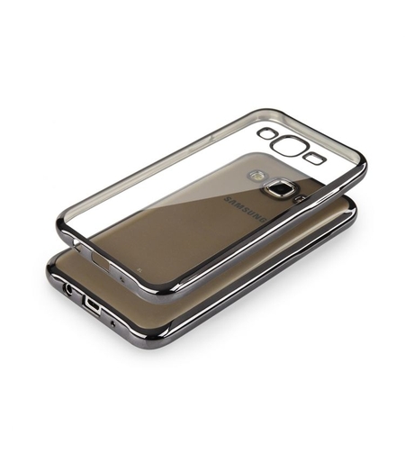 Луксозен силиконов калъф Glossy с чернарамка за Samsung J500 Galaxy J5