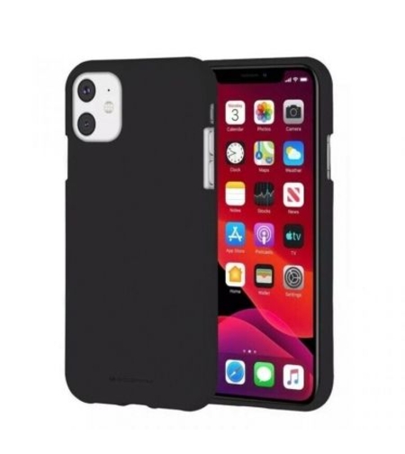 Луксозен гръб Mercury Goospery Soft Feeling за IPhone 11, Черен
