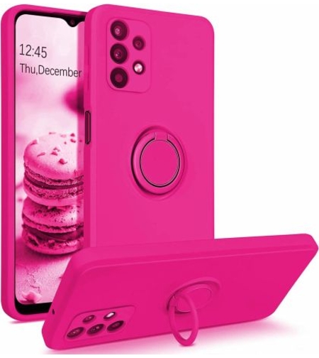 Кейс Vennus Silicone Ring за Samsung Galaxy A33 5G, Метален ринг, Защита около камерата, Розов