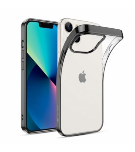 Силиконов кейс ESR Project Zero, Черна рамка, за IPhone 13, Прозрачен черен
