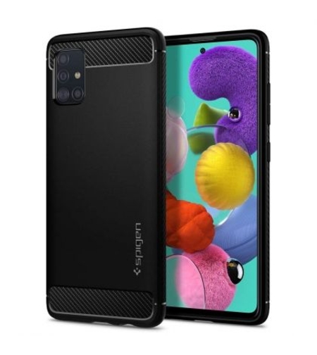 Кейс Spigen, Rugged Armor, за Samsung A515 Galaxy A51, Черен Matt