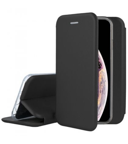 Луксозен кожен калъф Vennus Soft Book Prestige за IPhone XS MAX, Черен