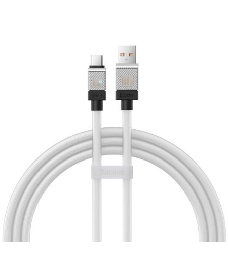 Кабел Baseus, Coolplay, 100W, USB-Type C, Бързо зареждане, (CAKW000602), 1m., Бял