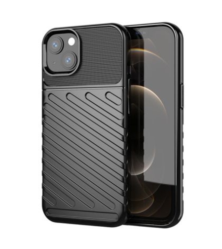 Противоударен кейс Thunder за IPhone 13, Черен
