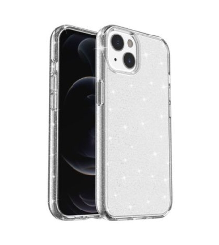 Силиконов блестящ гръб Lily Crystal Glitter за IPhone 15 Plus, Прозрачен