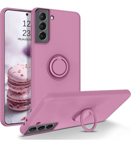 Кейс Vennus Silicone Ring, за Samsung Galaxy S22, Метален ринг, Лилав