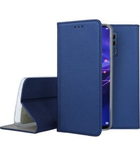 Кожен калъф Flip Book Smart за Huawei Mate 20 Lite, Син