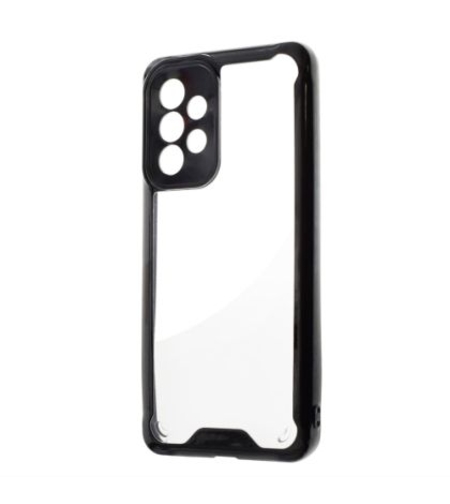 Кейс Acrylic Tel Protect, за Samsung Galaxy A13 4G, Защита около камерите, Прозрачен/Черен бъмпър