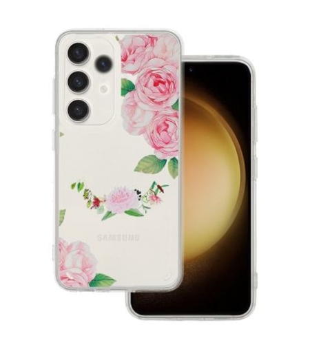 Кейс Tel Protect Flower, за Samsung Galaxy A33 5G, Защита около камерата, Прозрачен с розови рози