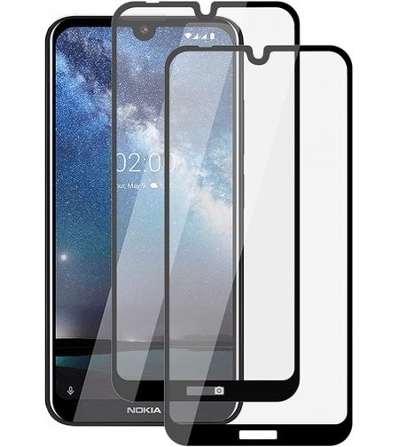 5D Premium Class стъклен протектор Full Glue Cover за Nokia 2.2, Черен