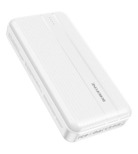 Преносима батерия Borofone, 20 000mAh BJ9A Uranus, 2xUSB+Type C, PD QC 3.0, 22,5W, Бяла