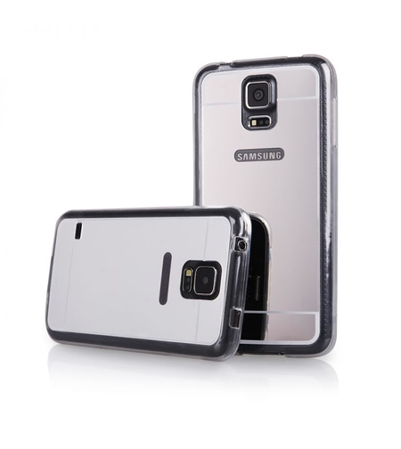 Луксозен силиконов калъф Mirror с огледален ефект в сребристо за SamsungG900 Galaxy S5