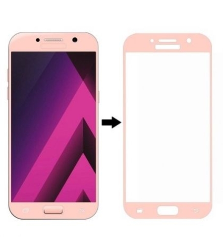3D Стъклен протектор Full Cover за Samsung А320 Galaxy A3 2017, Розово златен