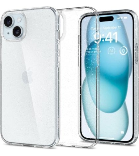 Силиконов блестящ гръб Lily Crystal Glitter за IPhone 15, Прозрачен