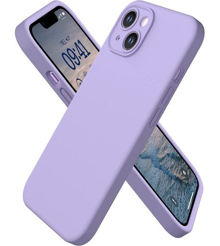 Матиран кейс Vennus Silicone Lite, за IPhone 14 Plus, Защита около камерите, Светло лилав