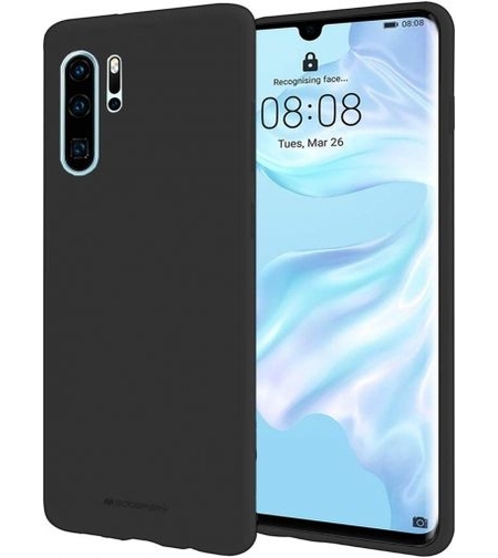 Луксозен гръб Mercury Goospery Soft Feeling за Huawei P30 Pro, Черен