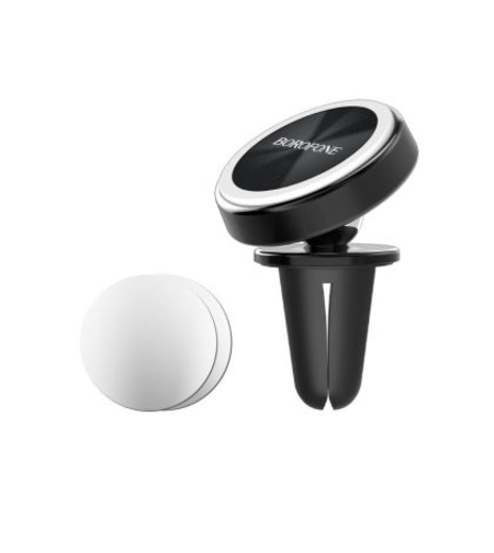 Стойка за автомобил Borofone, BH6 Platinum magnetic air vent mount, с магнит, за въздухоотвод, Черна