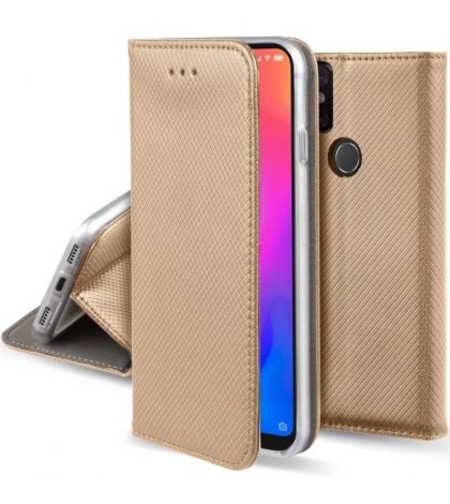 Кожен калъф Flip Book Smart за Xiaomi MI A2 Lite/Redmi 6 Pro, Златен